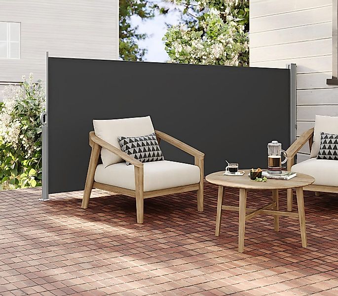 SONGMICS Seitenmarkise Sichtschutz mit Stahl-Kasten, rostbeständig, auszieh günstig online kaufen