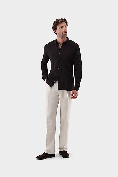 Strickhemd mit Streifen-Struktur aus Air Cotton günstig online kaufen