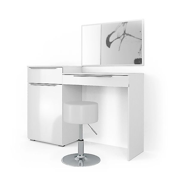 Vicco Schminktisch Lilli Weiß 135 cm mit Hocker günstig online kaufen