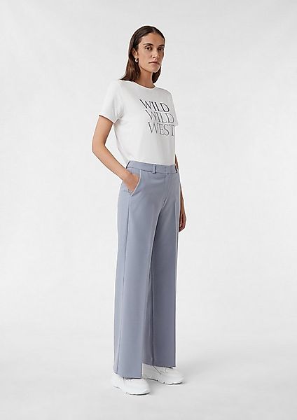 comma Chinos Hose Wide Leg-Hose mit Bügelfalten günstig online kaufen