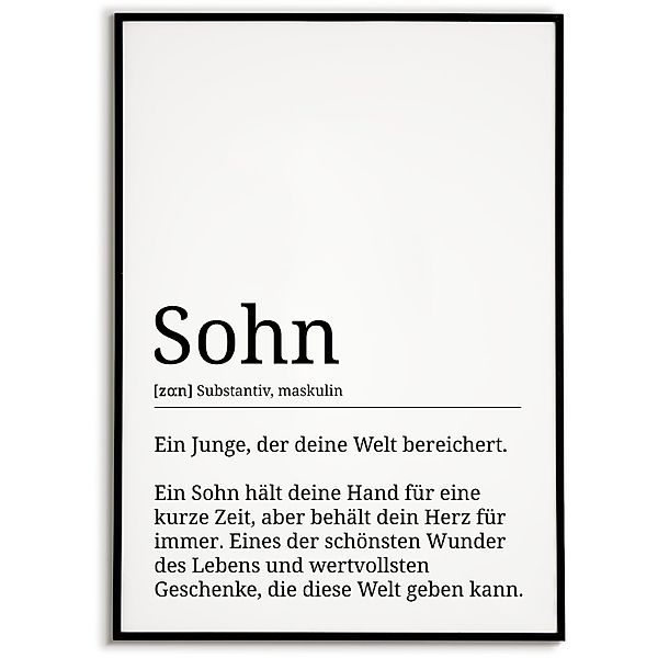 Tigerlino Poster Sohn Definition Wandbild Geburtstag günstig online kaufen