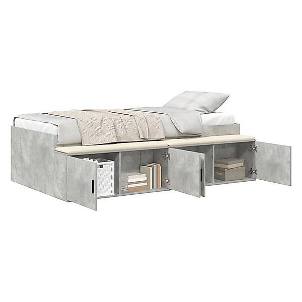 vidaXL Bett Stauraum Bettgestell Beton Grau 100x200 cm (1-tlg) günstig online kaufen