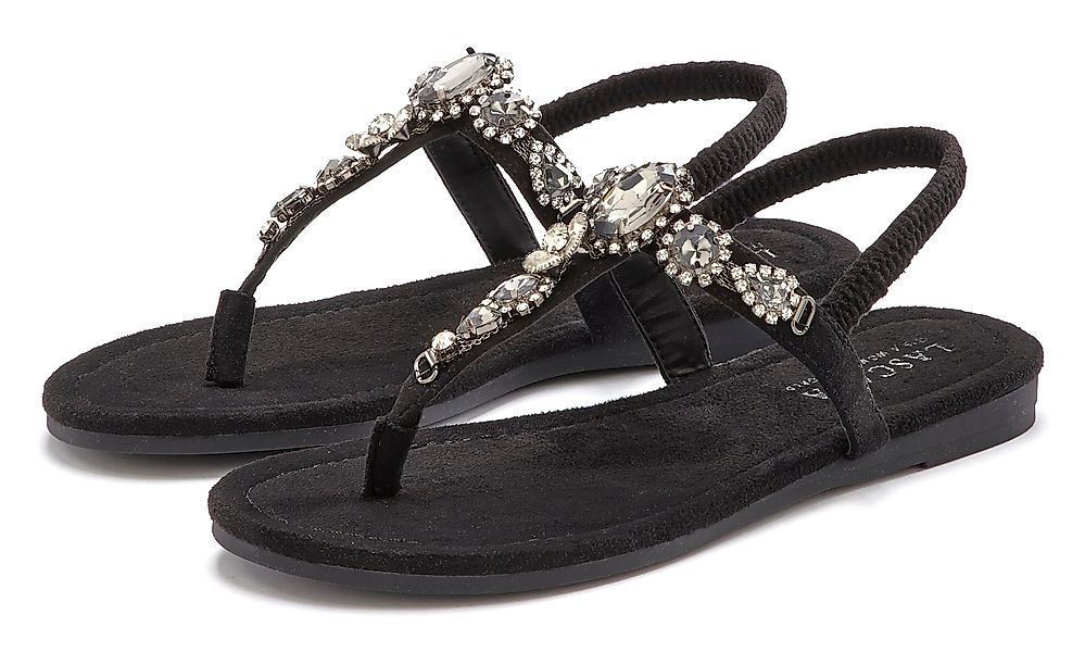 LASCANA Zehentrenner Sandale, Pantolette mit Schmucksteinen günstig online kaufen