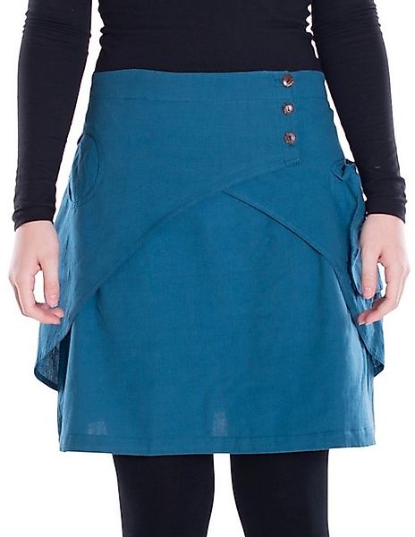 Vishes Minirock Damen Mini-Rock Baumwolle A-Linie breiter Bund mit Knopflei günstig online kaufen