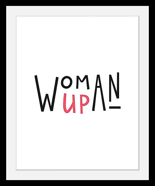 queence Bild »Woman«, Schwarz-Weiß-Schriftzug-Motivationsbilder-Fashion-Fra günstig online kaufen
