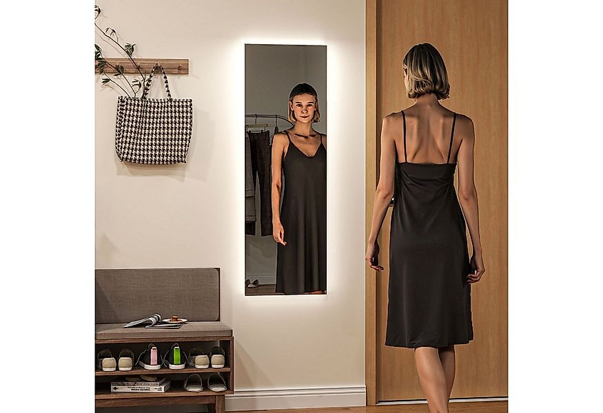 HOMCOM Standspiegel 40 x 120 cm, mit LED Lichte, Touch-Steuerung (Wandspieg günstig online kaufen