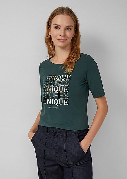 s.Oliver Kurzarmshirt T-Shirt Jersey-Shirt im Slim Fit mit Frontprint günstig online kaufen