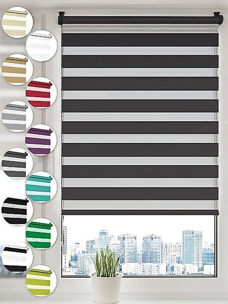 Doppelrollo Klemmfix ohne Bohren Rollos für Fenster und Tür Seitenzugrollo, günstig online kaufen