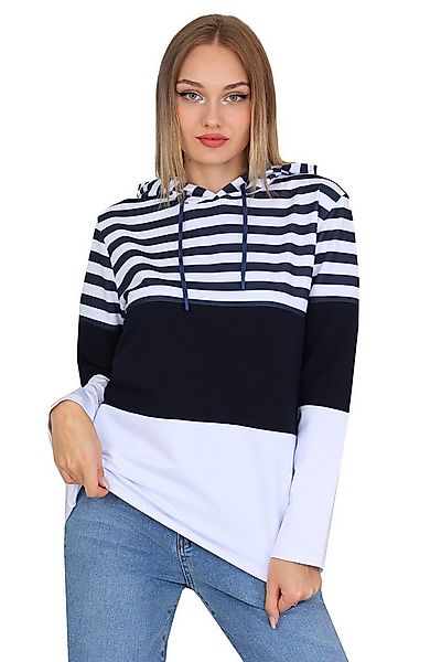 Bongual Kapuzensweatshirt Hoodie Farbblock Design mit Streifen günstig online kaufen