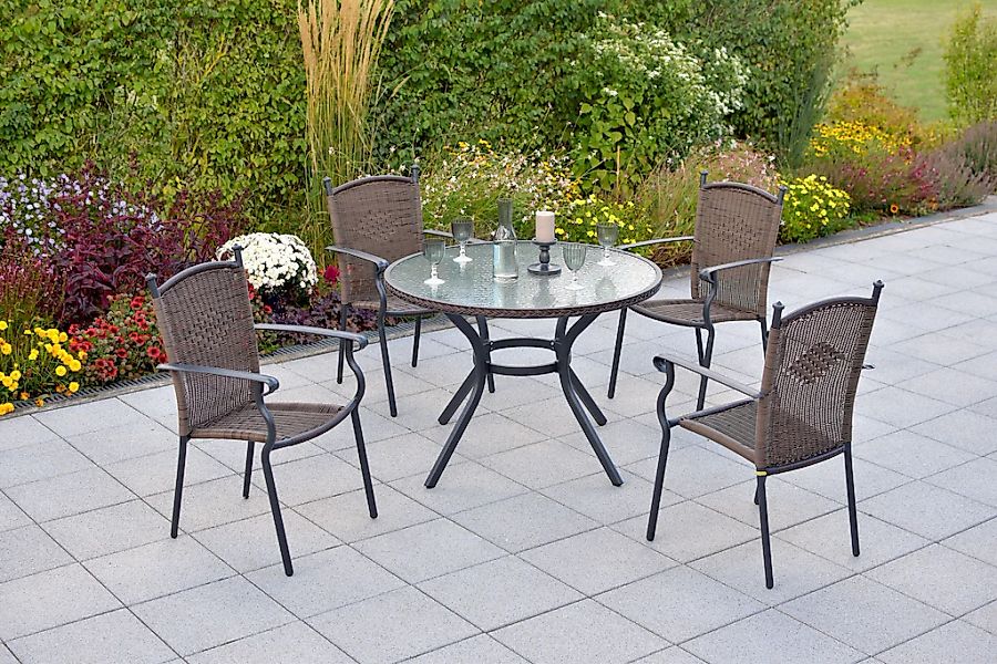 MERXX Garten-Essgruppe ""Roma"", (Set, 5 tlg., Pulverbeschichtetes Aluminiu günstig online kaufen