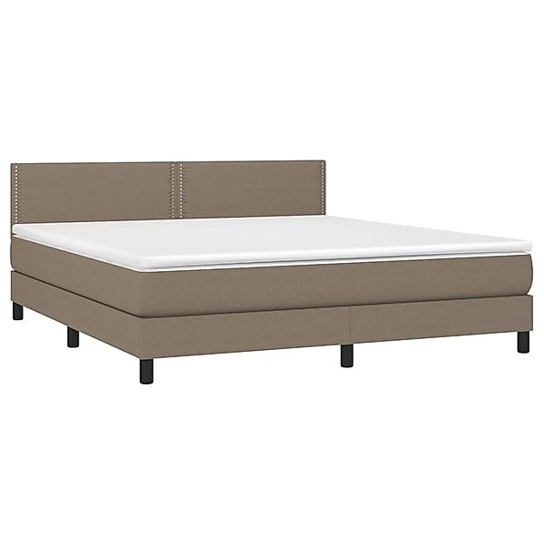 vidaXL Boxspringbett mit Matratze & LED Taupe 180x200 cm Stoff 3133097 günstig online kaufen
