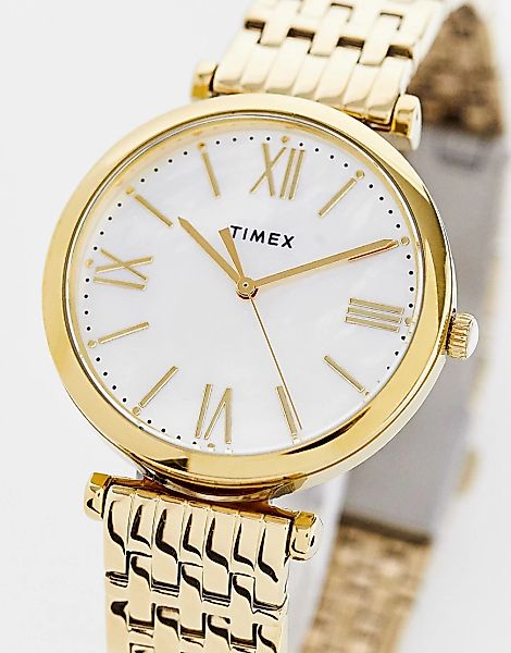 Timex – Armbanduhr in Gold mit farblich abgestimmtem Zifferblatt-Goldfarben günstig online kaufen