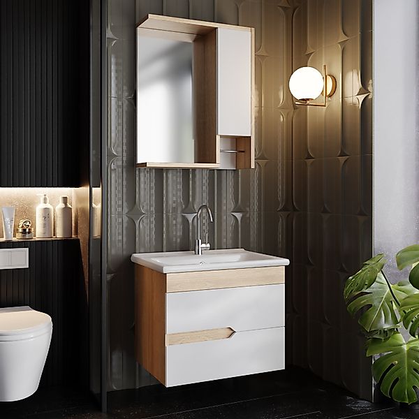 Karen Badmöbel-Set Badmöbel Set Marmara Weiß günstig online kaufen