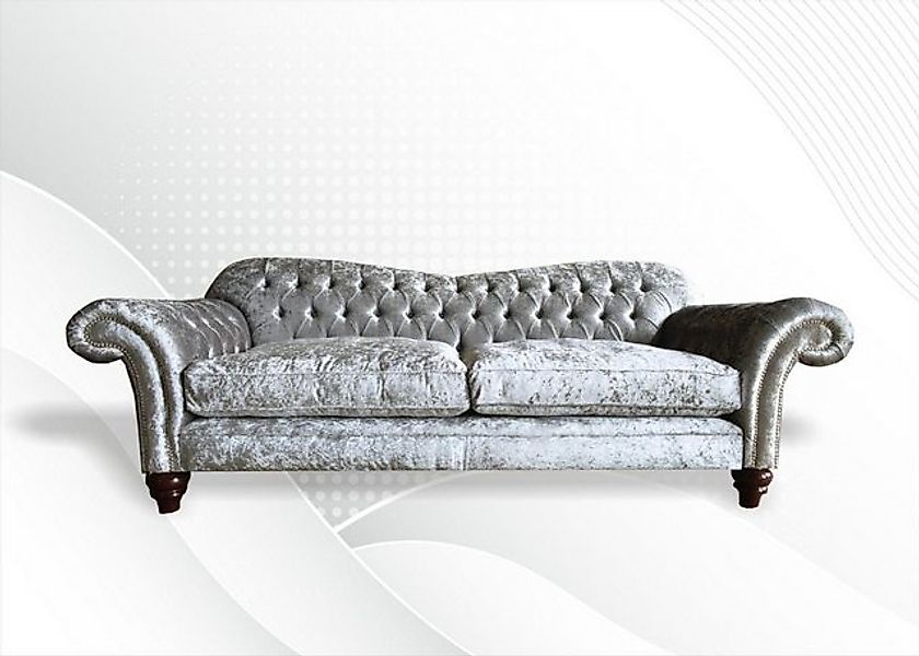 Xlmoebel 3-Sitzer Neu Chesterfield Samt Sofa mit drei Sitzplätzen in Grau, günstig online kaufen