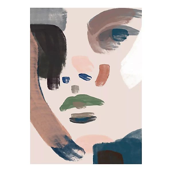 Paper Collective - Her Kunstdruck 50x70cm - beige, schwarz, blau, grün/BxH günstig online kaufen