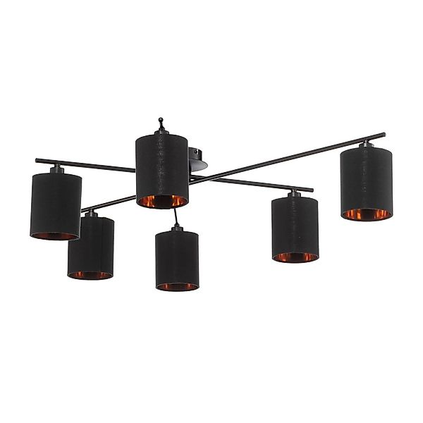 Lindby Deckenlampe Pellinora 9628426 Modern in Schwarz aus Metall 6-flammig günstig online kaufen