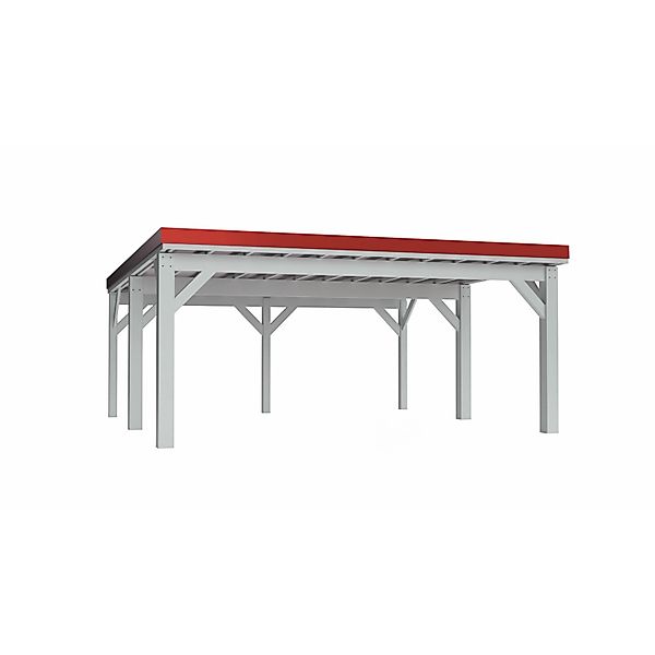 Holzbrüder Carport Ralf 36 250 kg/m² Reinweiß-Rot günstig online kaufen