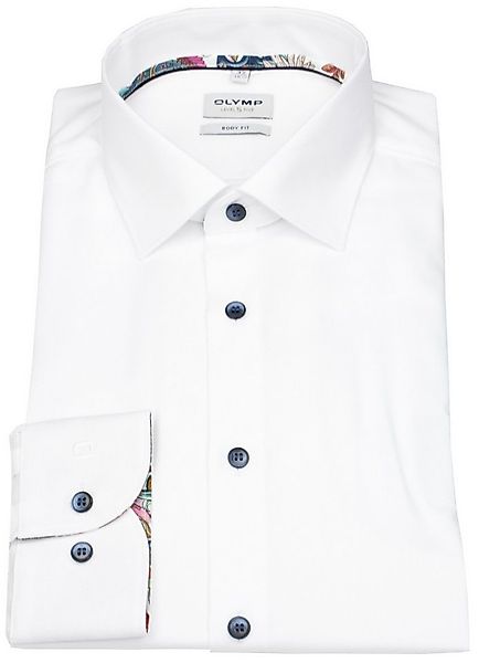 OLYMP Businesshemd Level 5 stark tailliert Kentkragen Kontrastknöpfe günstig online kaufen