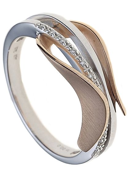JOBO Diamantring "Ring mit 9 Diamanten", 585 Gold bicolor günstig online kaufen