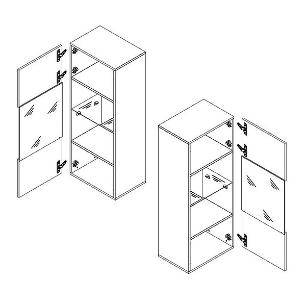 Lomadox Vitrine CAIRNS-132 in schwarz Hochglanz, günstig online kaufen