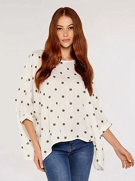 Apricot Klassische Bluse gepunktet, mit asymmetrischem Saum günstig online kaufen