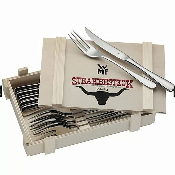 WMF sonstiges Besteck Steakbesteck in Holzkassette 12tlg (Holz) günstig online kaufen