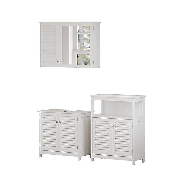 Vicco Badmöbel-Set Riad, Weiß, 3 Teile, günstig online kaufen
