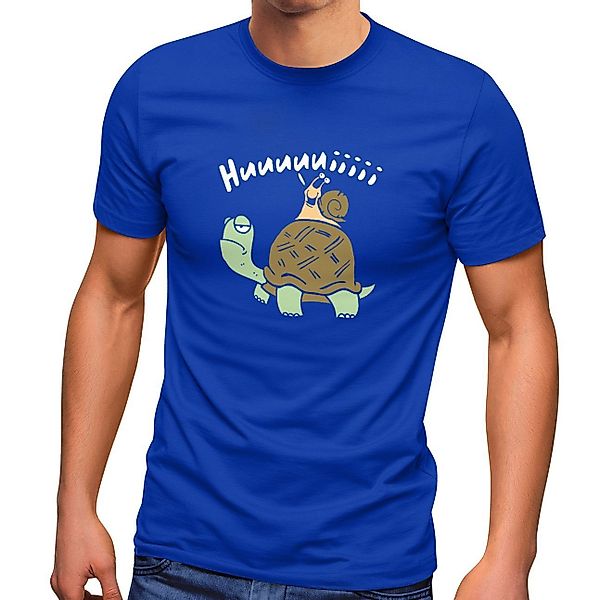 MoonWorks Print-Shirt Herren T-Shirt Schildkröte Schnecke Huuuuiiii Lustig günstig online kaufen