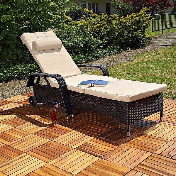 Melko Gartenliege Sonnenliege Gartenliege Polyrattan inkl. günstig online kaufen