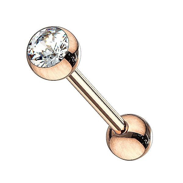 Taffstyle Piercing-Set Zungenpiercing Hantel Rose vergoldet günstig online kaufen