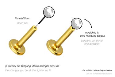PIERCINGLINE Piercing-Set Titan Labret mit Push günstig online kaufen