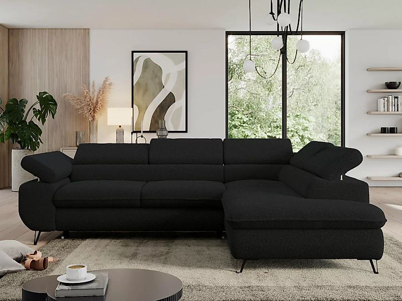 MKS MÖBEL Ecksofa PEDRO L, Set, T30-Schaum, Metallbeinen, Wellenfedern, L-f günstig online kaufen