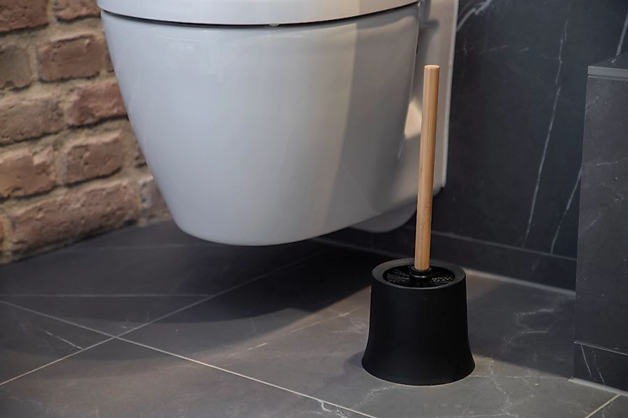 WENKO WC-Garnitur »Basic«, aus Polypropylen-Bambus-Kunststoff, aus Bambus u günstig online kaufen