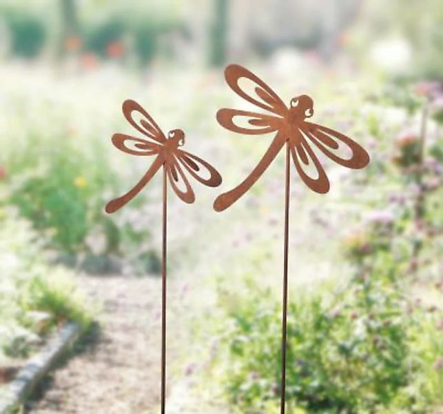 HOME Living Gartenstecker SPAR-SET 2x Libelle Dekoobjekte rot/braun günstig online kaufen