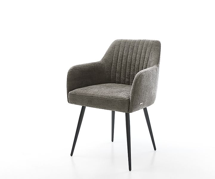 Esszimmerstuhl Greg-Flex Bouclé Soft Schlamm 4-Fuß konisch Schwarz Taschenf günstig online kaufen