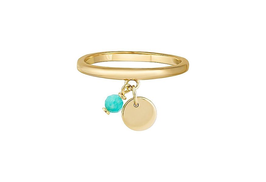 CAÏ Fingerring 925 Silber vergoldet Anhänger Amazonit Plättchen günstig online kaufen