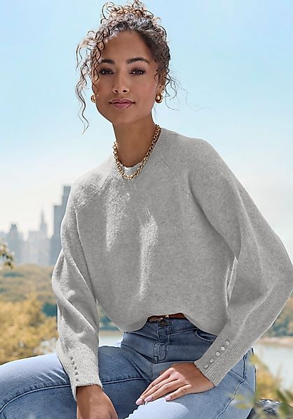 LASCANA Rundhalspullover mit Zierknöpfen, Winterpullover, kuschelig günstig online kaufen