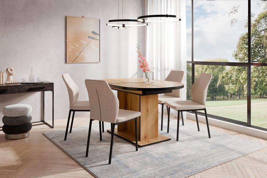 OTTO home Essgruppe "Basel, Tischgruppe mit 4 Stühlen, Esstisch ausziehbar günstig online kaufen