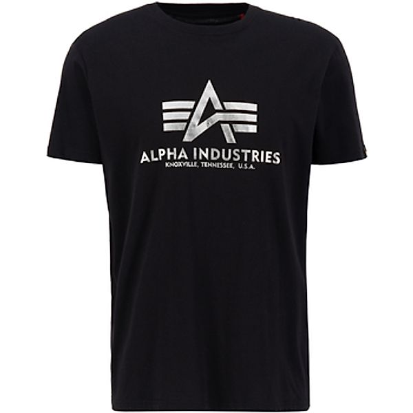 Alpha Industries  T-Shirts & Poloshirts Basic T-Shirt BL Foil Print - black günstig online kaufen