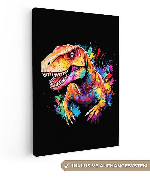 OneMillionCanvasses® Leinwandbild Graffiti - Dinosaurier - Jungen - Farbenf günstig online kaufen