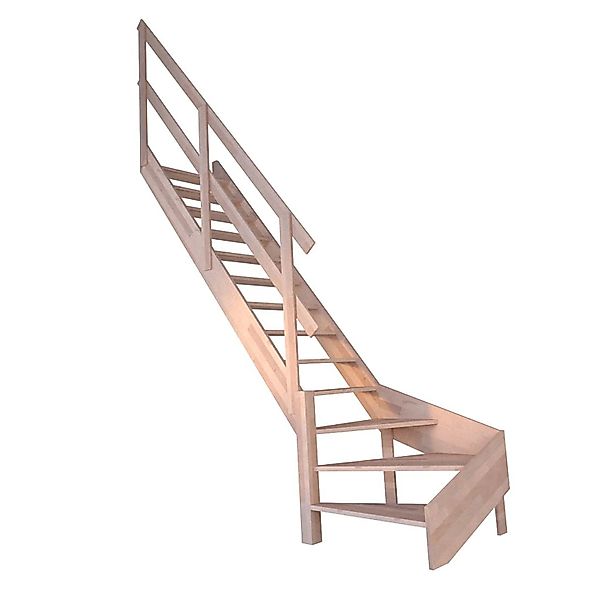 StarWood Treppe Rhodos Buche Gewendelt Links Holzgeländer FSC® günstig online kaufen