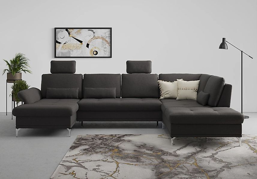 Home affaire Wohnlandschaft "Palm Beach U-Form" Federkern, mit Sitztiefenve günstig online kaufen