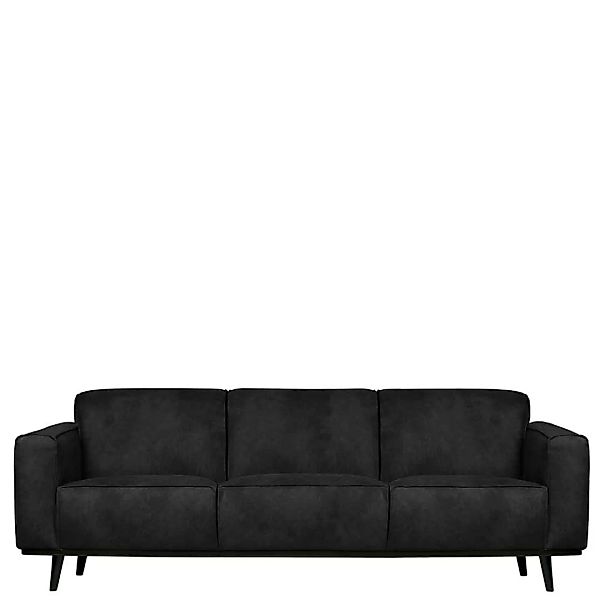 Dreisitzer Sofa in Schwarz Kunstwildleder 230 cm breit günstig online kaufen