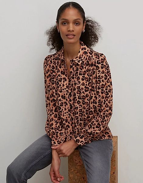 Nobody's Child – Bluse mit ausgestellten Ärmeln im Leopardenmuster-Braun günstig online kaufen