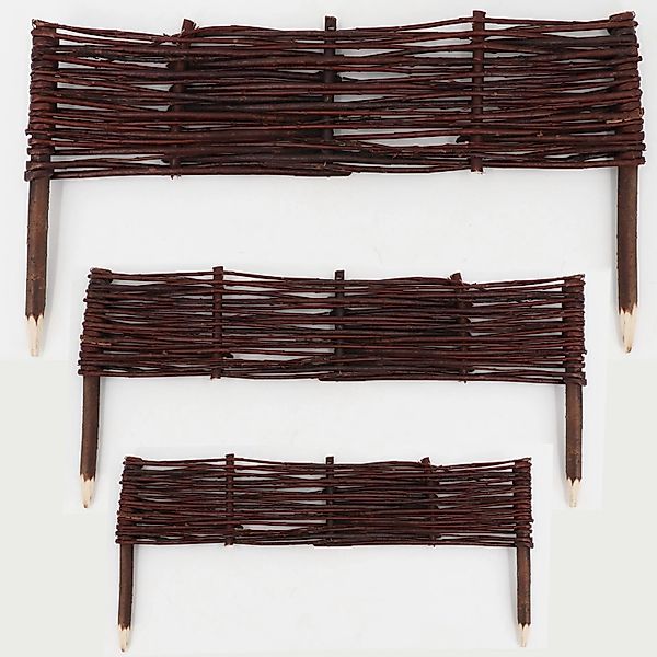 Aquagart 3 Beeteinfassungen Aus Weide 30 x 60cm I Beetbegrenzung Weidenzaun günstig online kaufen