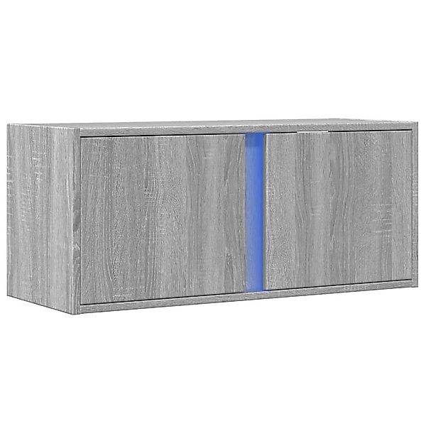 vidaXL TV-Wand TV-Wandschrank mit LED-Beleuchtung Grau günstig online kaufen
