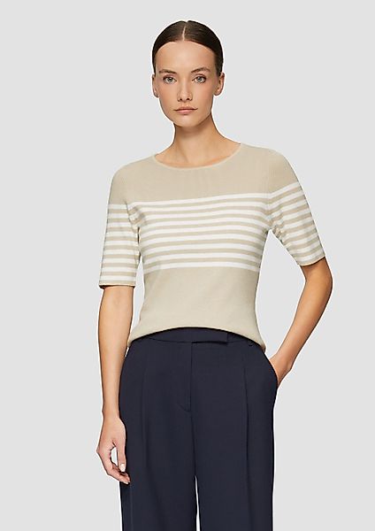 s.Oliver Kurzarmpullover Strickpullover Gestreifter Slim-Fit-Pullover mit günstig online kaufen