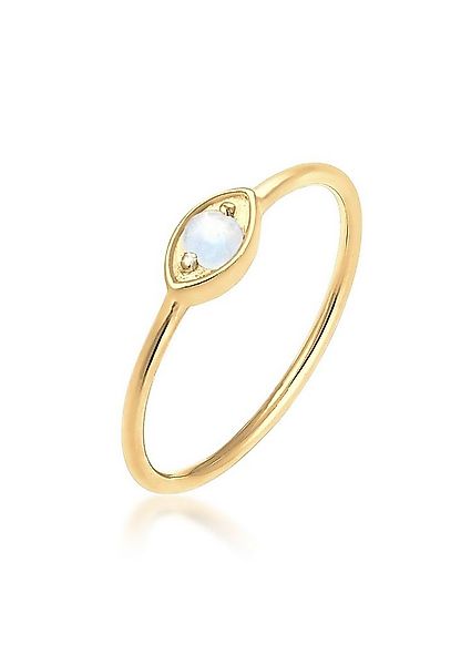 Elli Fingerring Evil Eye Mondstein Weiß 925 Sterling Silber vergoldet günstig online kaufen