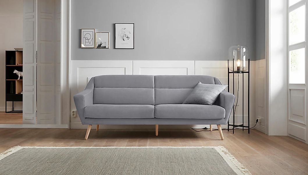 OTTO home 3-Sitzer "Bille" mit Naht im Rückenkissen und Eiche-Beinen, Desig günstig online kaufen