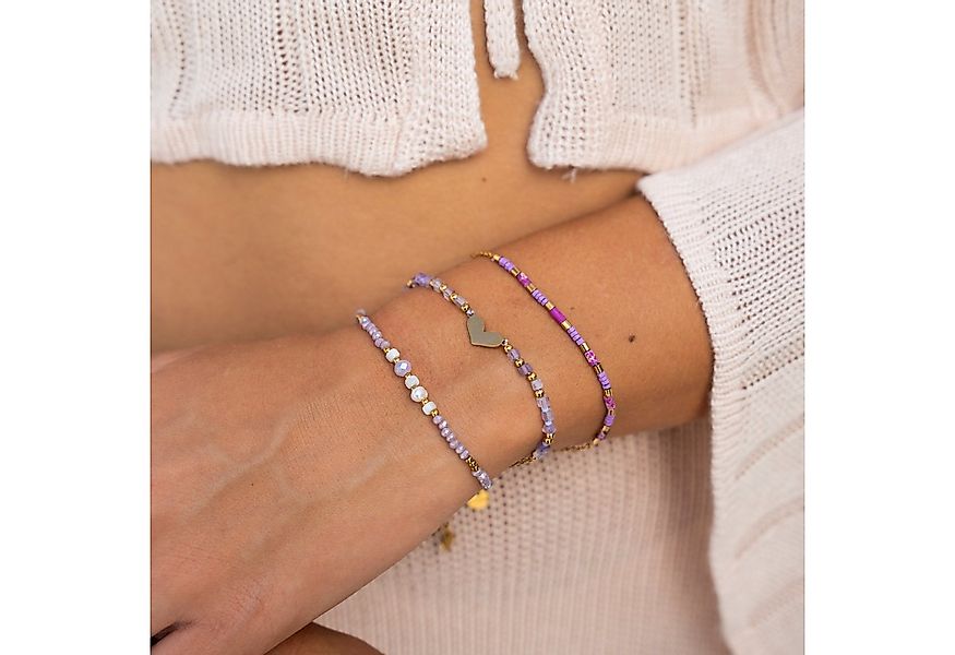 Made by Nami Perlenarmband Damen Armband mit Süwasserperlen Herzanhänger ve günstig online kaufen